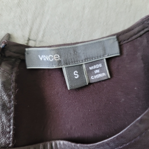 VINCE leather top Small - Picture 3 of 8